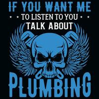 Plumber graphics tshirt design vector