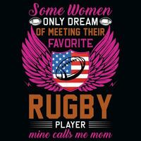 Rugby playing graphics tshirt design vector