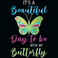 Butterflies typography tshirt design vector