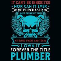 Plumber graphics tshirt design vector