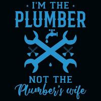 Plumber graphics tshirt design vector