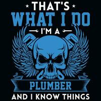 Plumber graphics tshirt design vector