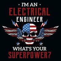 Electrician graphics tshirt design vector