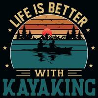 kayak gráficos camiseta diseño vector