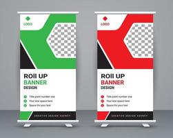 Roll up banner template  and travel banner design  free vector