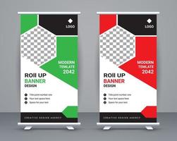 Roll up banner template  and travel banner design  free vector