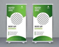 Roll up banner template  and travel banner design  free vector