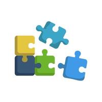 Colored puzzle piece. Puzzle icon. Vector. Isolated. vector