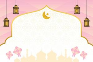 Editable Eid sale banner template. with diamond ornaments, moon, stars, lanterns and the silhouette of a mosque. Design for social media, poster, greeting card,web. Islamic vector illustration