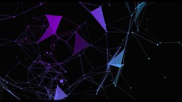 Abstract geometric plexus with triangular cells connecting dots background. video