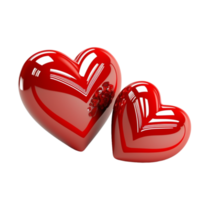 Valentines Day 3d Stereo Love Red Hearts png