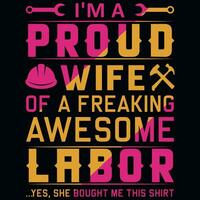 Labor day typography graphics tshirt design vector