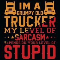 Truck driving typography graphics tshirt design vector