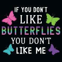 Butterflies typography tshirt design vector