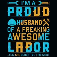 Labor day typography graphics tshirt design vector