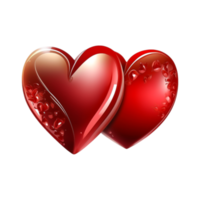 Valentines Day 3d Stereo Love Red Hearts png