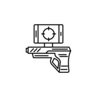 augmented reality, technology, game, gun, shooting vector icon