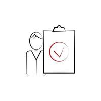 Staff check 2 colored line vector icon