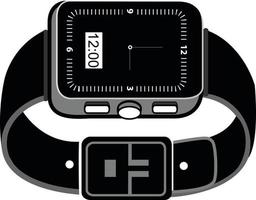 Vector Image Of A Black Smartwatch