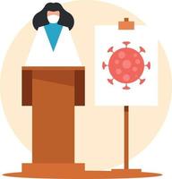 Vector Image Of A Health Official Holding A Lecture About Coronavirus