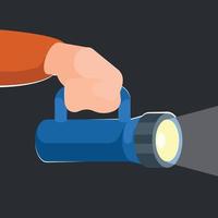 Vector Image Of A Hand Holding A Flashlight