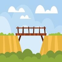 Vector Graphics Of A Tiny Wooden Bridge