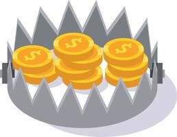 Vector Image Of A Trap With Golden Coins As Bait