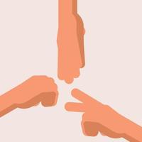 Rock Paper Scissors, Hand Game vector