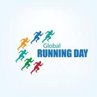 Vector Illustration. World Running Day. Simple and Elegant Design