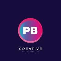PB initial logo With Colorful template vector
