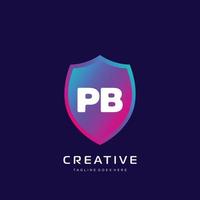 PB initial logo With Colorful template vector