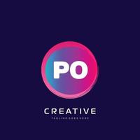 PO initial logo With Colorful template vector