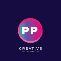 PP initial logo With Colorful template vector