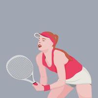 Tennis Female Player Illustration vector