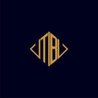 TB initial monogram square logo design ideas vector