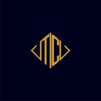 TC initial monogram square logo design ideas vector