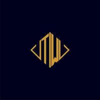 TW initial monogram square logo design ideas vector