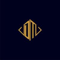 DT initial monogram square logo design ideas vector