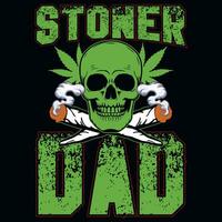 Stoner dad weed graphics tshirt design vector