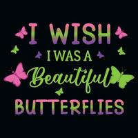 Butterflies typography tshirt design vector