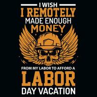 Labor day tshirt design vector