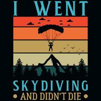 Skydiving graphics tshirt design vector