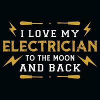 electricista camiseta diseño vector