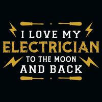 Electrician tshirt design vector