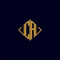 CA initial monogram square logo design ideas vector