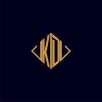 KD initial monogram square logo design ideas vector