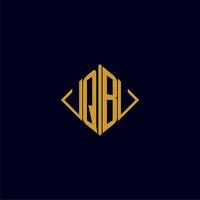 QB initial monogram square logo design ideas vector