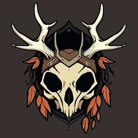 Shamans Skull Mask Vector Logo