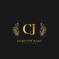 CJ Initial beauty floral logo template vector