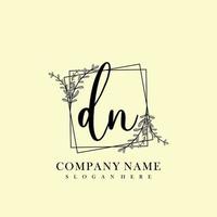 DN Initial beauty floral logo template vector